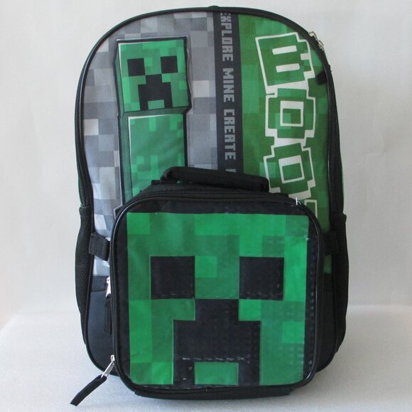 MINECRAFT BACKPACK W/LUNCH PACK SET - Picture 2 of 16